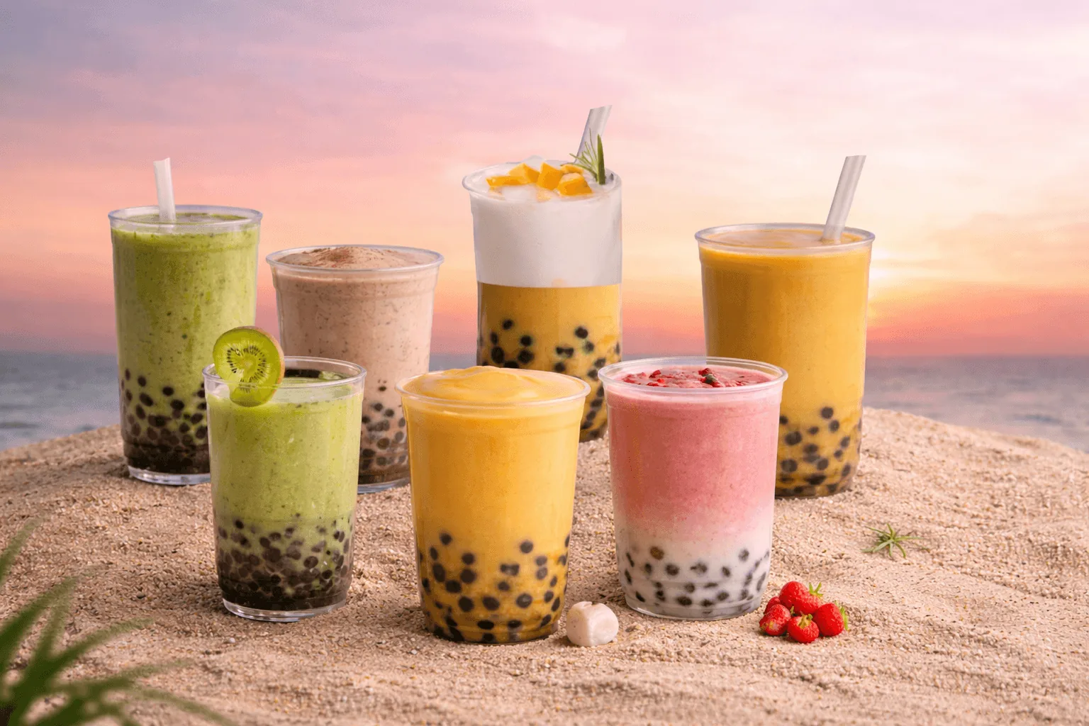 Өнгө өнгийн bubble tea